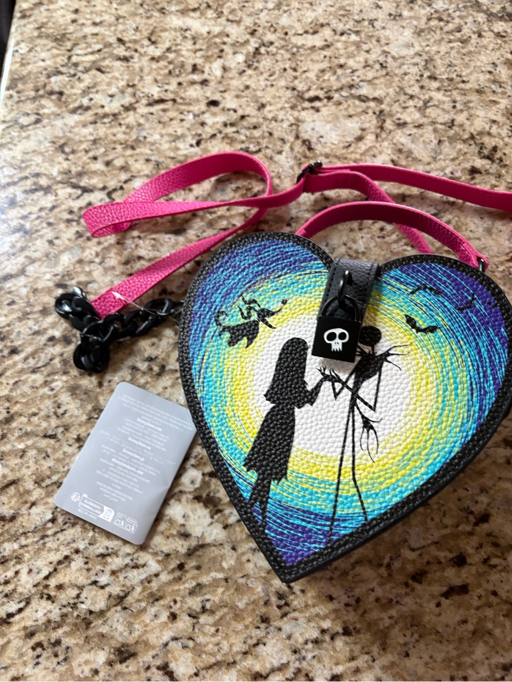 Disney Parks Jack And Sally Nightmare Before Christmas Heart Crossbody Bag New